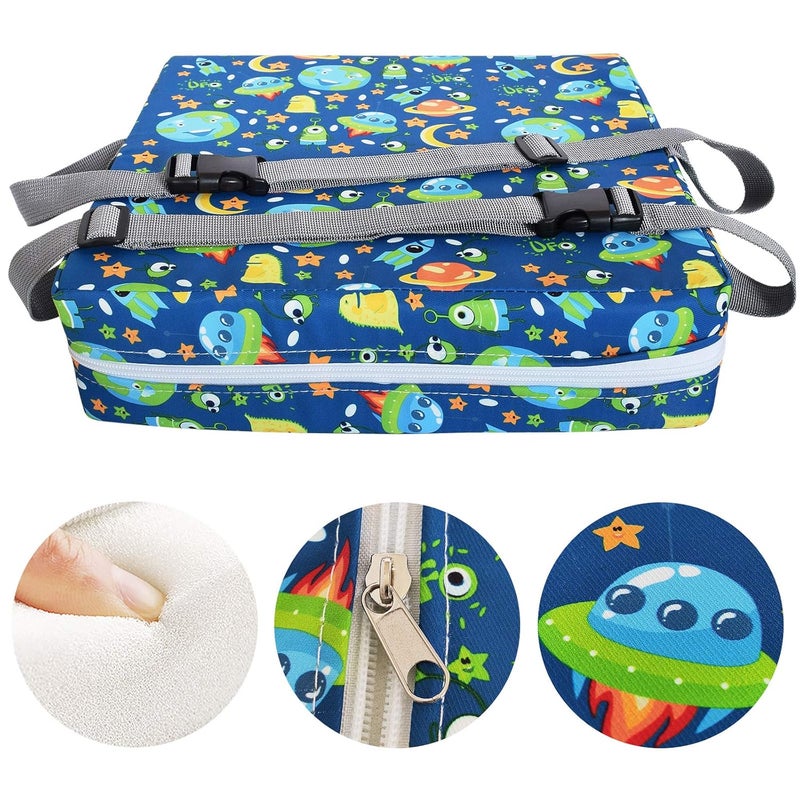 SUNMALL Dining Chair Heightening Cushion Portable Dismountable Adjustable Highchair Booster for Baby Toddler Kids Infant Washable Thick Chair Seat Pad Mat (Blue Space) - Image 2