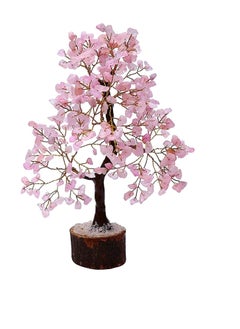 REBUY REBUY Rose Quartz Tree 300 Beads Stone Trees Home Decoration Office Decoration Gifts Stone Rose Quartz 300 Chips Tree  - Image 1