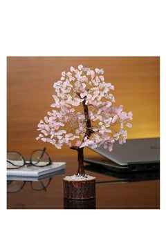 REBUY REBUY Rose Quartz Tree 300 Beads Stone Trees Home Decoration Office Decoration Gifts Stone Rose Quartz 300 Chips Tree  - Image 2