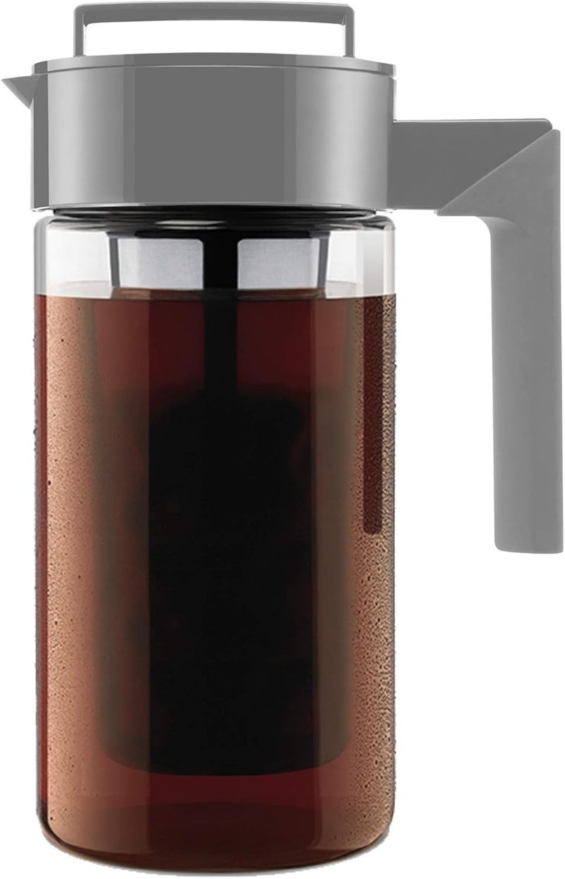 Takeya Patented Deluxe Cold Brew Coffee Maker, One Quart, Stone - Image 1