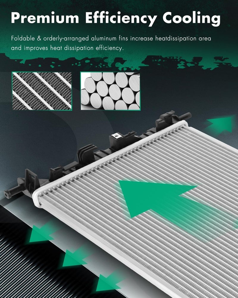 SCITOO بديل رادياتير كامل من الألمنيوم لسيارة ميني كوبر واجن 1.6 لتر 2008 2009 2010 2011 2012 2013 2014 ولسيارة ميني كوبر 1.5 لتر 2014-2015 13167 رادياتير بلاستيكي - Image 4