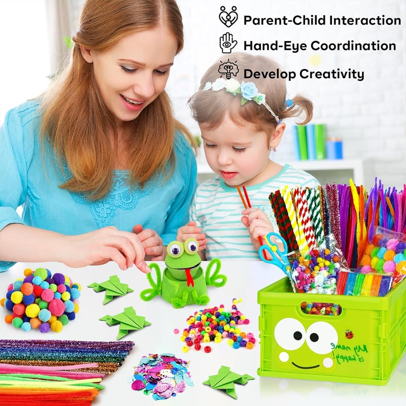 FUNZBO Christmas Arts and Crafts Supplies for Kids - Craft Kits with Pipe Cleaners, Popsicle Stickers, Construction Paper, Pom Poms & Googly Eyes, Birthday Gifts for Girls & Boys Age 4+ - Image 5