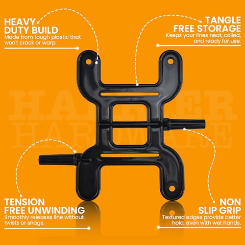 Harrier Hardware Trotline Winder, Black, Catfish Line Reel & Cord Organizer - Image 3