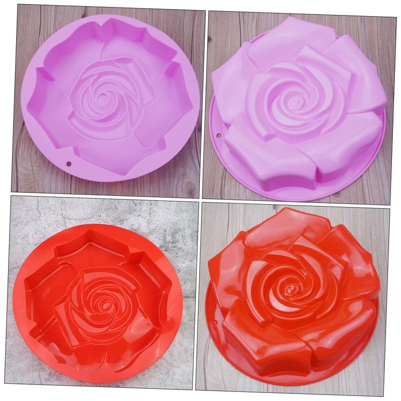 Large Rose Cake Mold Single Flower Silicone Pan DIY Baking Tool - Image 5