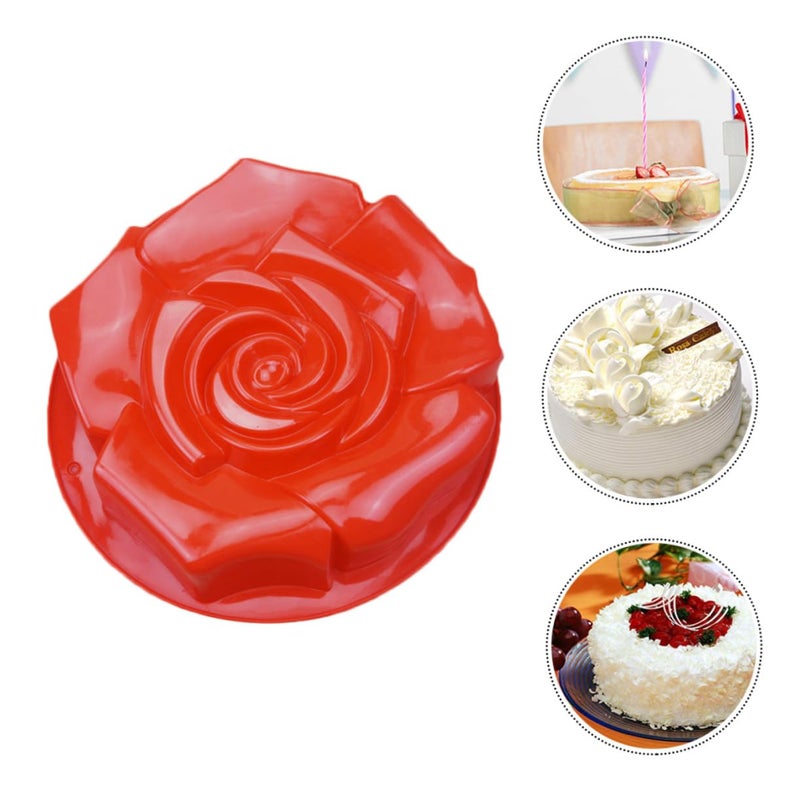Large Rose Cake Mold Single Flower Silicone Pan DIY Baking Tool - Image 3