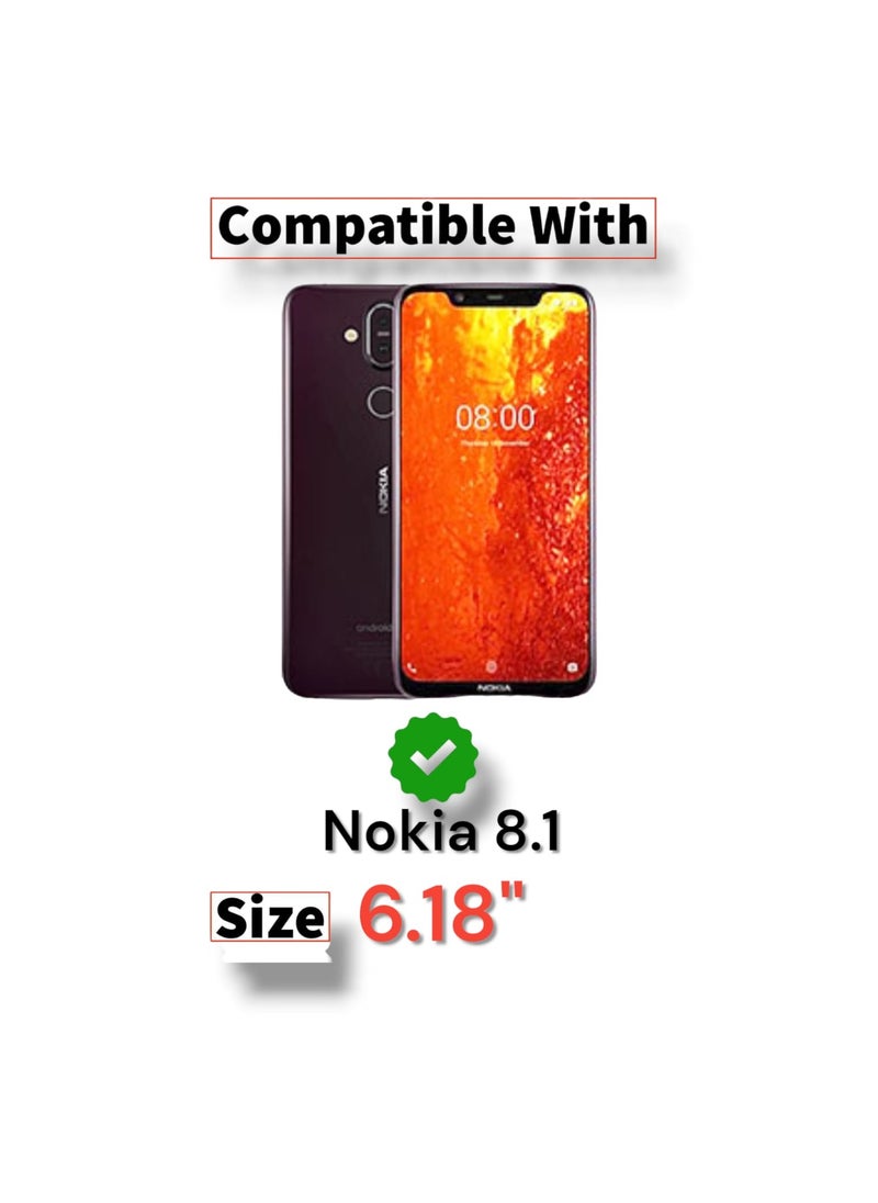 ماركة غير محددة - جراب من السيليكون TPU لهاتف Nokia 8.1، غطاء خلفي جلدي للتركيز التلقائي، حماية عالية متوافقة مع هاتف Nokia 8.1 (6.18 بوصة) (أسود) - Image 1