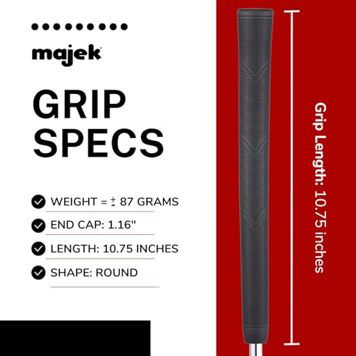 Majek Golf Club Grips Super Jumbo Arthritic Extra Large Tour 360 Degree Black - NO LOGO - Round .600 Extra Large XL XXL Great for Senior Golfers with Big Hands - Premium Rubber Golf Grips - 13 Pack High Traction Arthritic Grips - Image 3