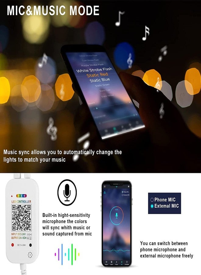 Protium PC Bluetooth 4.0 RGB Android and iOS with App Smart LED Strip Light Controllers for LED Light Strips (Random Color) - Image 3