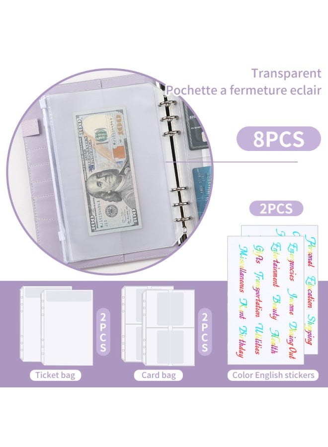 HONGYANG A5 Loose-leaf Folder Zipper Bag Macaron Notebook Leather Pu Loose-leaf Book Cash Budget Journal Book - Image 3