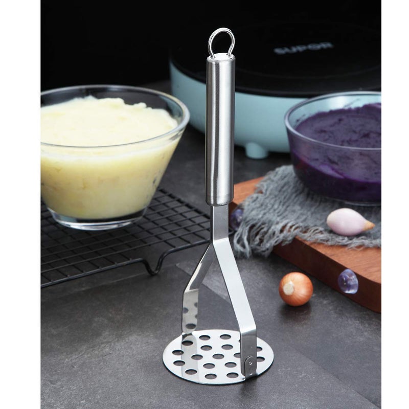 Berglander Stainless Steel Potato Masher, Berglander Heavy Duty Metal Potato Ricer, Food Masher Utensil Hand Masher, Vegetables Fruits Versatile Masher, Heat Resistant, Dishwasher Safe, Easy to Clean - Image 3