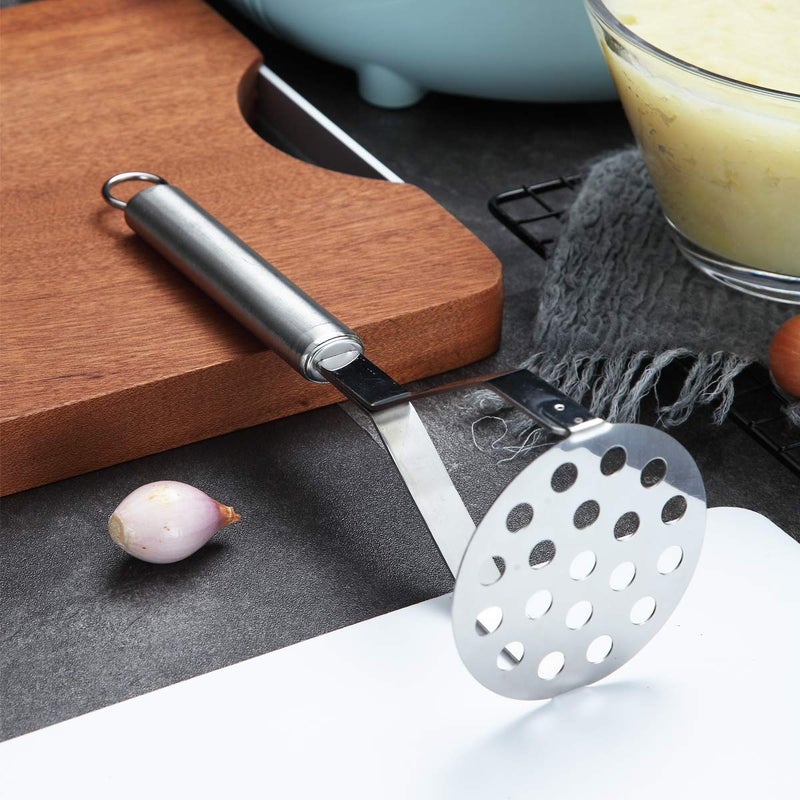 Berglander Stainless Steel Potato Masher, Berglander Heavy Duty Metal Potato Ricer, Food Masher Utensil Hand Masher, Vegetables Fruits Versatile Masher, Heat Resistant, Dishwasher Safe, Easy to Clean - Image 4