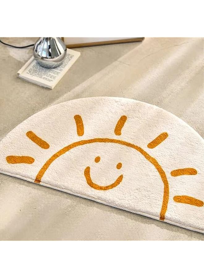 The Bros Half Round Door Mat, Non-Slip Welcome Entrance Way Rug, Pashmina Door Mats,Half Circle Rugs for Garage, Patio, High Traffic Areas, Sunshine Entrance Doormat 40 * 60cm - Image 1