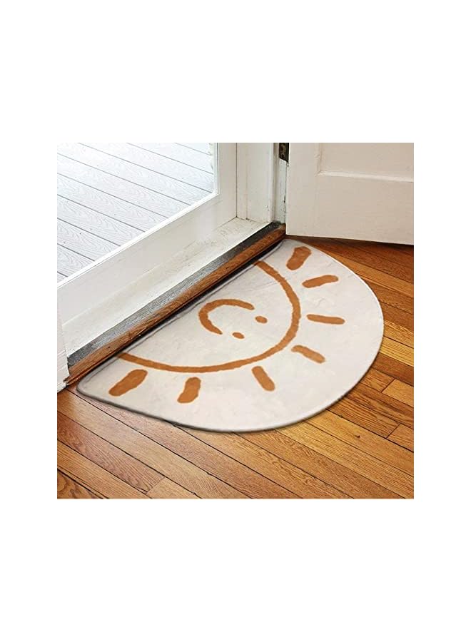 The Bros Half Round Door Mat, Non-Slip Welcome Entrance Way Rug, Pashmina Door Mats,Half Circle Rugs for Garage, Patio, High Traffic Areas, Sunshine Entrance Doormat 40 * 60cm - Image 2