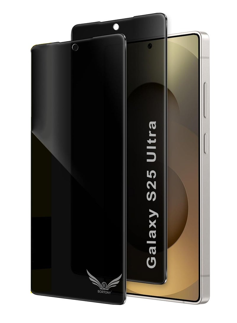 BORTONY Samsung Galaxy S25 Ultra Privacy Screen Protector Anti-Spy 9H Hardness with 2-Pack Tempered Glass Film For Samsung Galaxy S25 Ultra 5G 6.9-Inch - Image 1