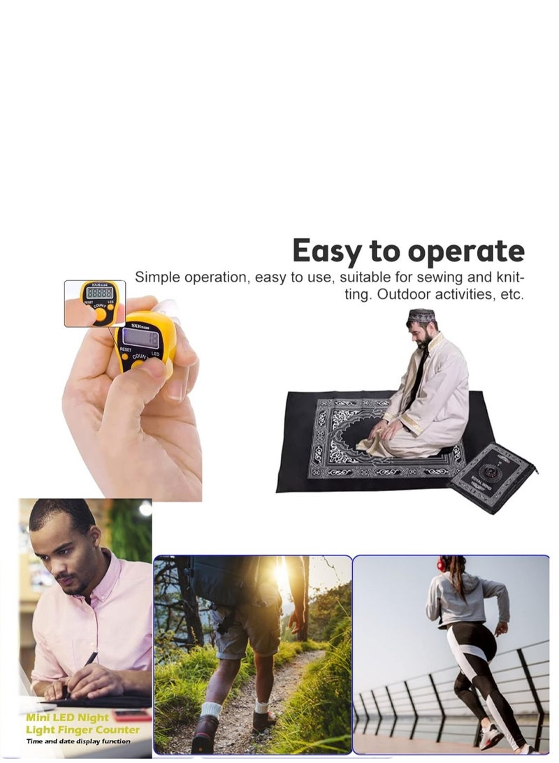 مسبحة رقمية إلكترونية صغيرة بشاشة LCD  ضغط يدوي للأصابع للتسبيح | مسبحة متعددة الألوان | عداد رقمي لجرد الحضور وممارسة - Image 2