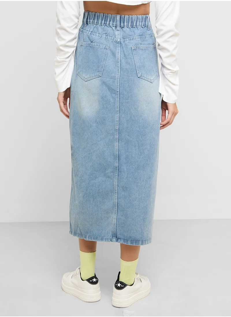 Ginger Midi Denim Skirt
