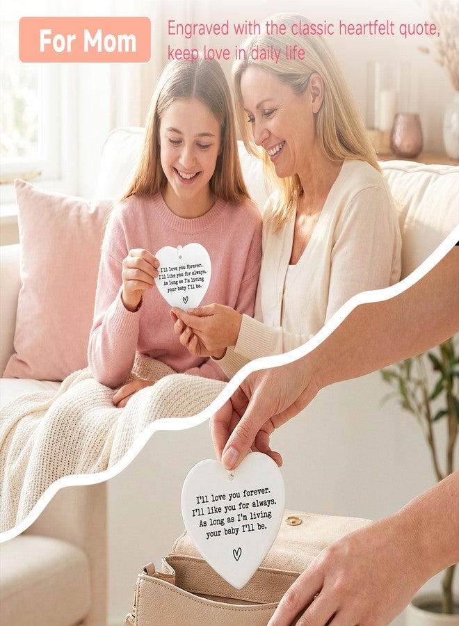 ZEARPT Mom Keepsake Ornament, “…As Long As I’m Living Your Baby I’ll Be” Ceramic Sentimental Message Decor for Mom, Mother Appreciation Hanging Piece, 3 Inch Ceramic Ornament (As Long As) - Image 4