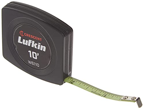 Lufkin Crescent Lufkin 1/4" x 10' Pee Wee Yellow Clad Pocket Tape Measure - W6110 , Black - Image 1