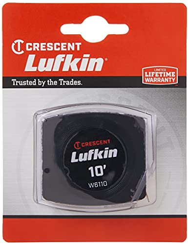 Lufkin Crescent Lufkin 1/4" x 10' Pee Wee Yellow Clad Pocket Tape Measure - W6110 , Black - Image 4