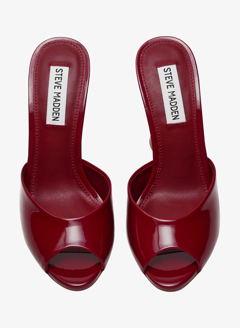 STEVE MADDEN PRESECCO Glossy Peep Toe Heeled Sandals - Image 4