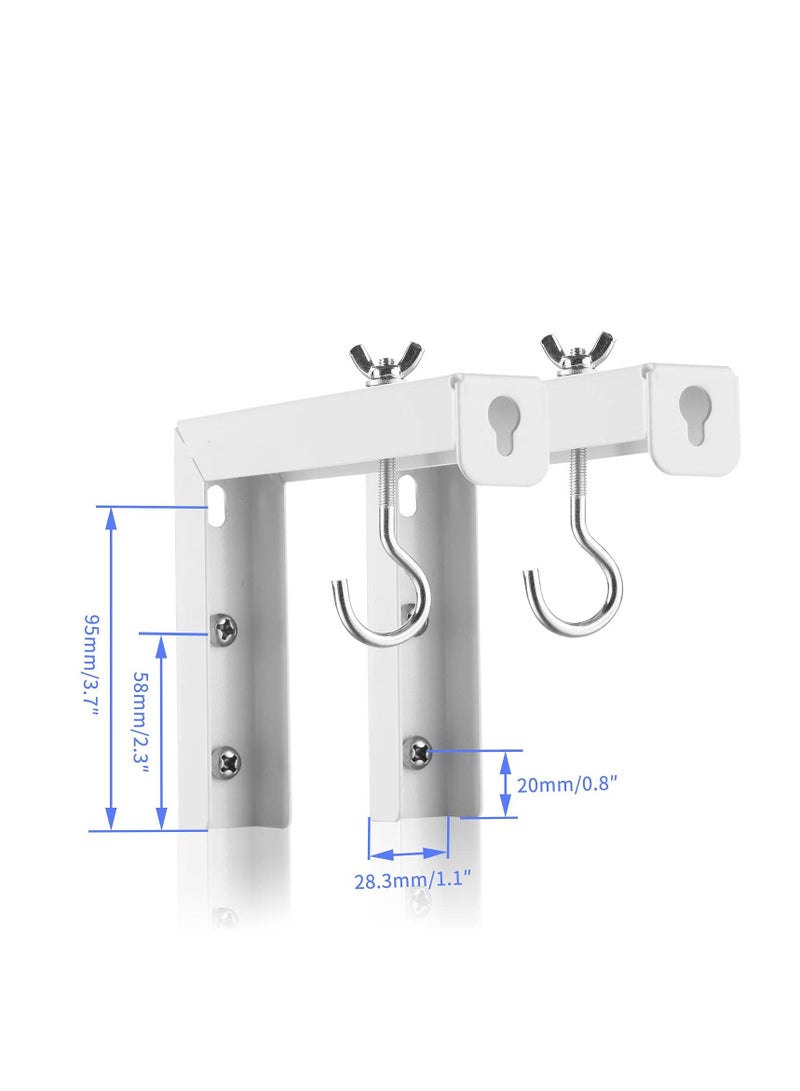 Y&D KASTWAVE Universal Projector Screen Wall Mount L-Brackets Hanging 6 inch Adjustable Extension Mounting Hooks for Projection up to 66 lbs 30 kg Capacity Each White (1 Pair)  - Image 4
