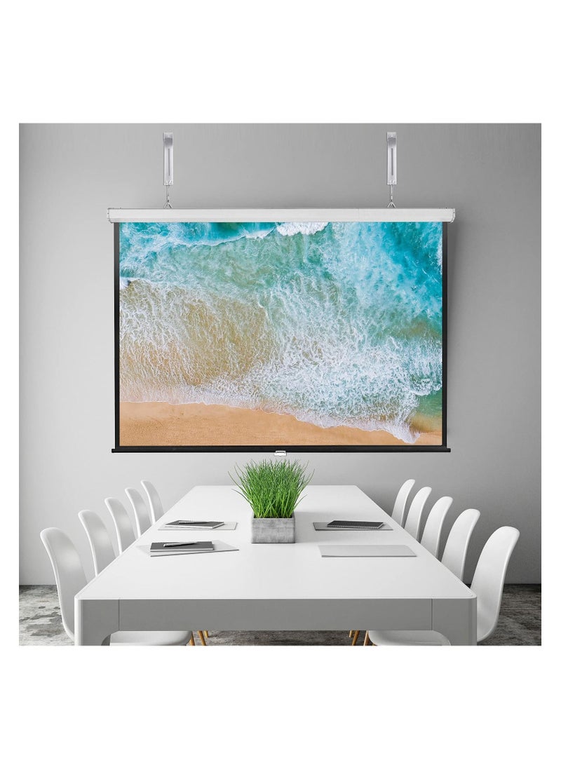 Y&D KASTWAVE Universal Projector Screen Wall Mount L-Brackets Hanging 6 inch Adjustable Extension Mounting Hooks for Projection up to 66 lbs 30 kg Capacity Each White (1 Pair)  - Image 2