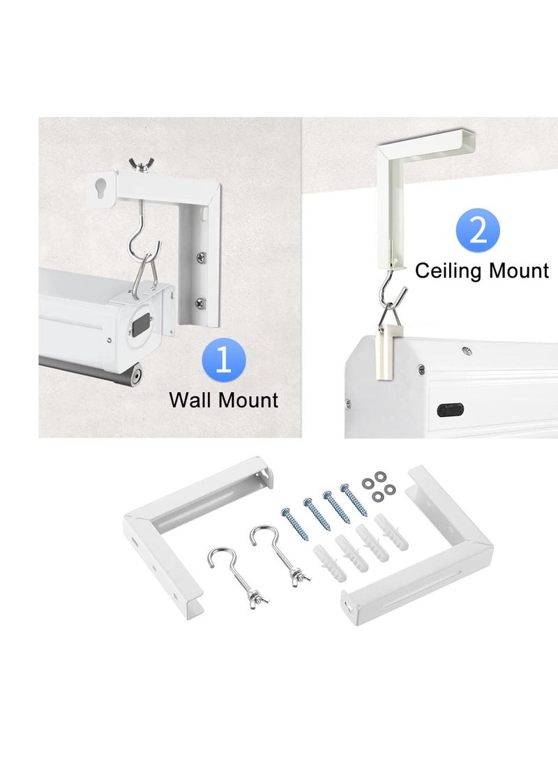 Y&D KASTWAVE Universal Projector Screen Wall Mount L-Brackets Hanging 6 inch Adjustable Extension Mounting Hooks for Projection up to 66 lbs 30 kg Capacity Each White (1 Pair)  - Image 5