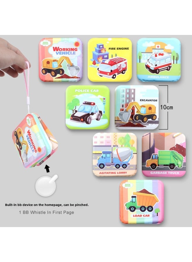 Baby Can't Tear Bath Book Children's Enlightenment Early Education Cognitive Bath Toy Book EVA Baby Cloth Book-Color:Small-Engineering Rescue Vehicle  - Image 1