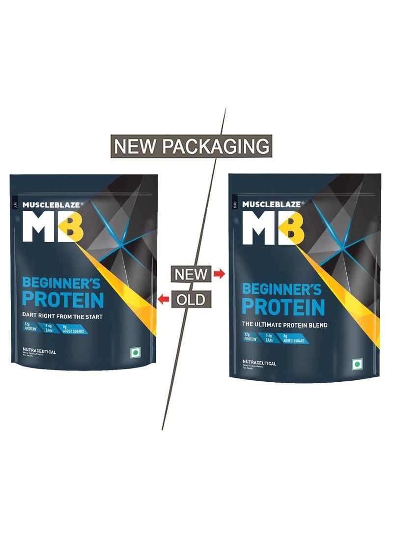 مسل بلايز مسحوق بروتين مصل اللبن (واي بروتين) للمبتدئين من MuscleBlaze، بنكهة الشوكولاتة (1 كجم / 2.2 رطل) | 12 جم بروتين لكل مكيال - Image 2