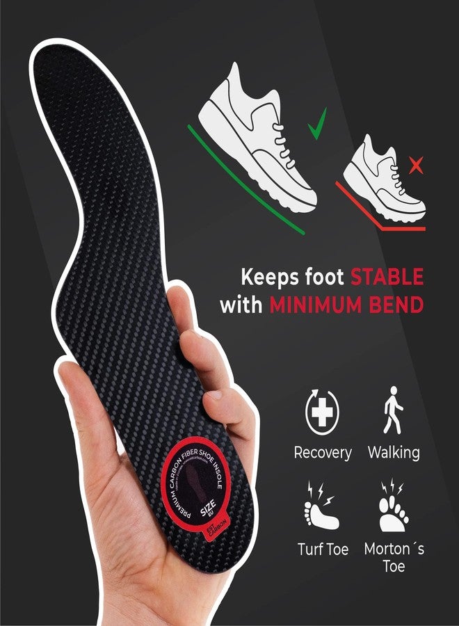 EstCarbon - Carbon Fiber Insole - 1 pc, Men 9.5, Women 10-10.5 - Mortons Extension - Orthotic Insole - Rigid Shoe Insert - Foot Arch Support - Turf Toe Stiff Plate - Thin Sport Sole - Image 5
