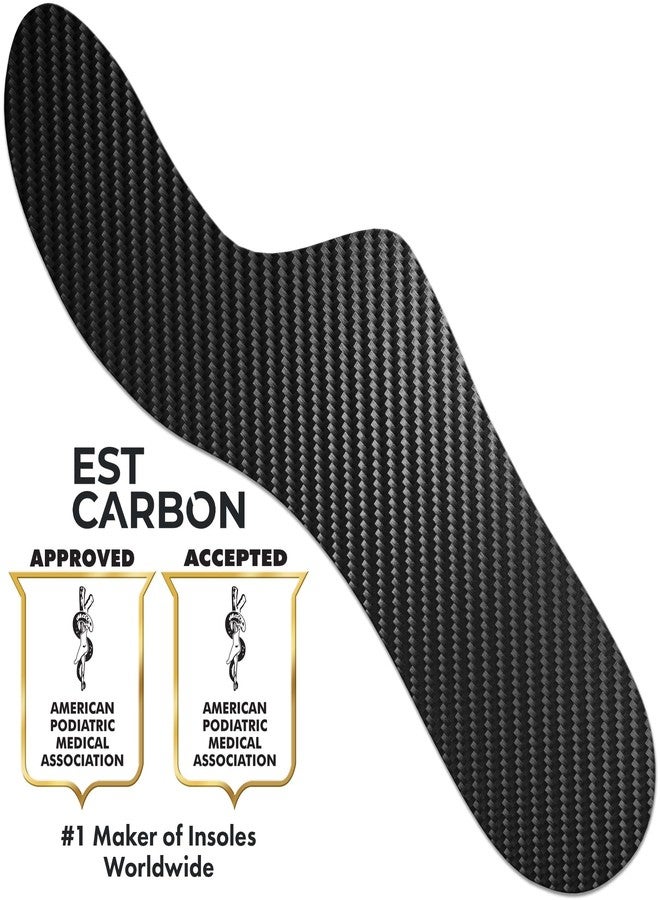 EstCarbon - Carbon Fiber Insole - 1 pc, Men 9.5, Women 10-10.5 - Mortons Extension - Orthotic Insole - Rigid Shoe Insert - Foot Arch Support - Turf Toe Stiff Plate - Thin Sport Sole - Image 2