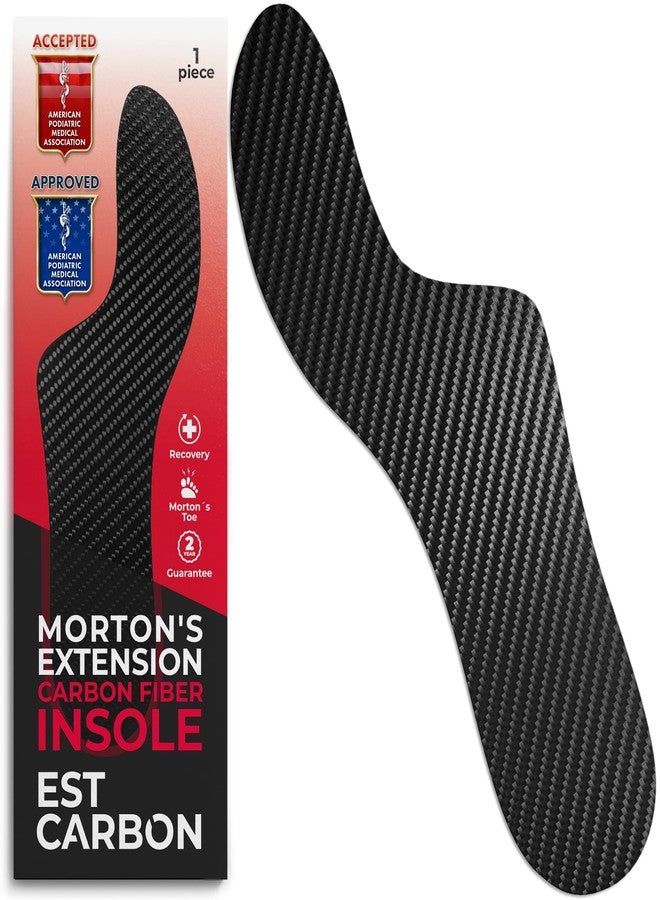 EstCarbon - Carbon Fiber Insole - 1 pc, Men 9.5, Women 10-10.5 - Mortons Extension - Orthotic Insole - Rigid Shoe Insert - Foot Arch Support - Turf Toe Stiff Plate - Thin Sport Sole - Image 1