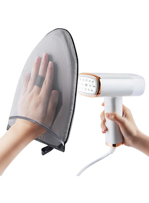 1Pc Ironing Board Glove, Fabric Anti-Scald Steamer Mitt, Portable Mini Ironing Pad for Clothes, Waterproof Heat Resistant Steam Insulation Mitt for Home Travel, Gray