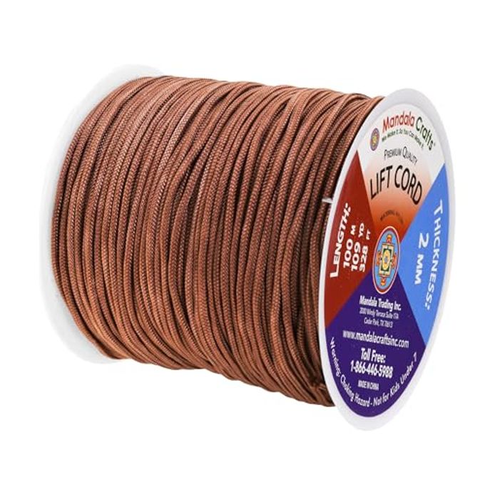 Mandala Crafts 2mm Oak Blind Strings Lift Shade Cord 109 Yards Braided Nylon Cord for Roman Shades, Curtain String, and Blinds Repair or Replacement - Image 2