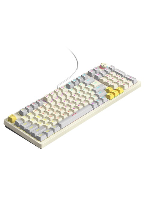 80% Mechanical Gaming Keyboard LED Backlit Compact 97 Keys Wired Mechanical Keyboard With Volume Control Knob  Switch Keyboard for Gaming or Office
