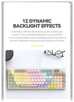 T-WOLF 80% Mechanical Gaming Keyboard LED Backlit Compact 97 Keys Wired Mechanical Keyboard With Volume Control Knob  Switch Keyboard for Gaming or Office  - Image 3