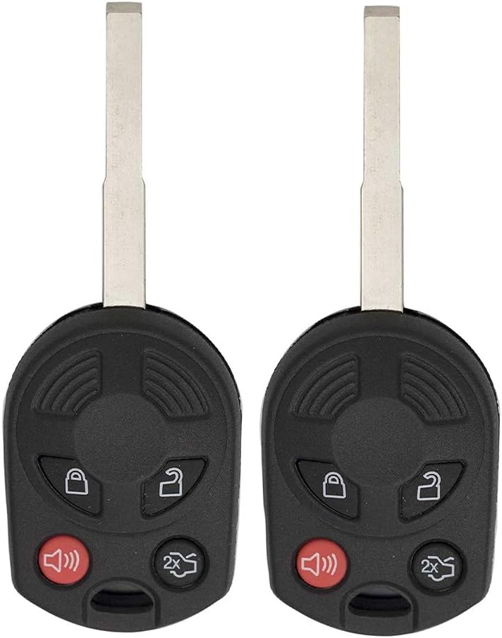 Keyless2Go Replacement for 2 New Uncut Keyless Remote Head Key Fob for Ford Vehicles - Image 1