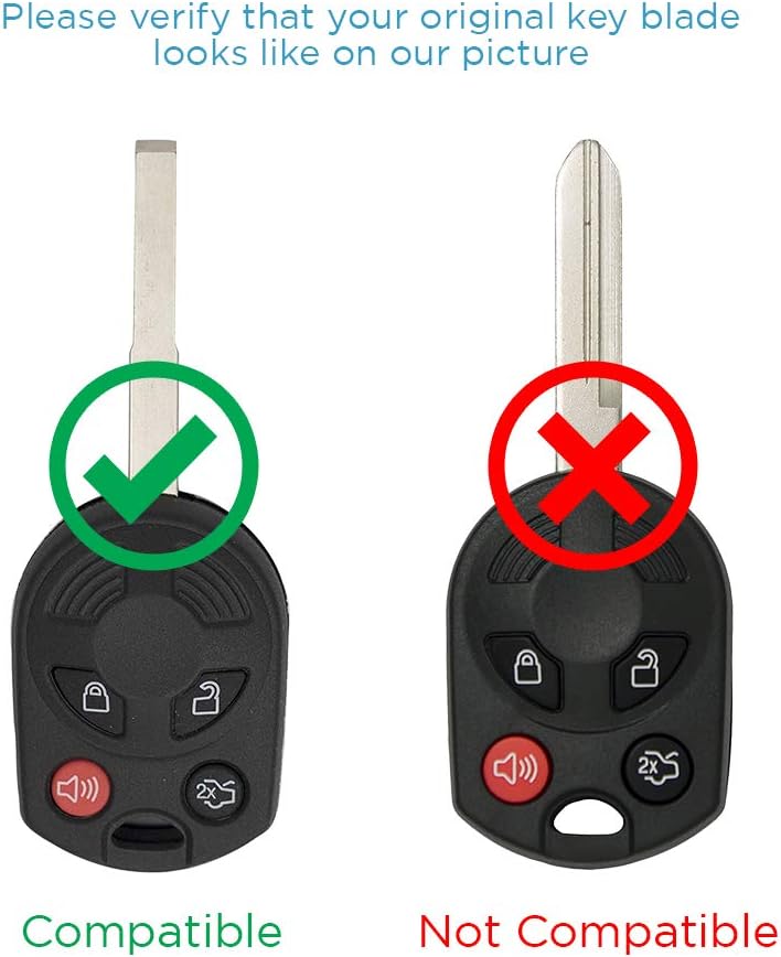 Keyless2Go Replacement for 2 New Uncut Keyless Remote Head Key Fob for Ford Vehicles - Image 4