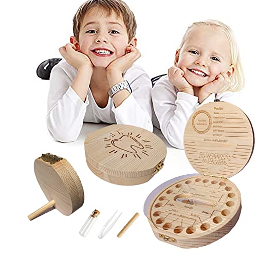 ANWOLA Baby Tooth Keepsake Box,Tooth Fairy Box,Wooden Tooth Box ,Baby Keepsake Storage Box,Tooth Saver,Tooth Holder for Kids Teeth,Tooth Boxes for Lost Teeth for Kids,Newborn Baby Birthday and Shower Gift - Image 1