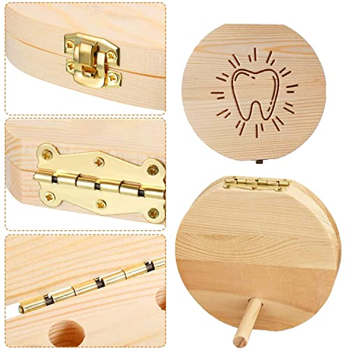 ANWOLA Baby Tooth Keepsake Box,Tooth Fairy Box,Wooden Tooth Box ,Baby Keepsake Storage Box,Tooth Saver,Tooth Holder for Kids Teeth,Tooth Boxes for Lost Teeth for Kids,Newborn Baby Birthday and Shower Gift - Image 3