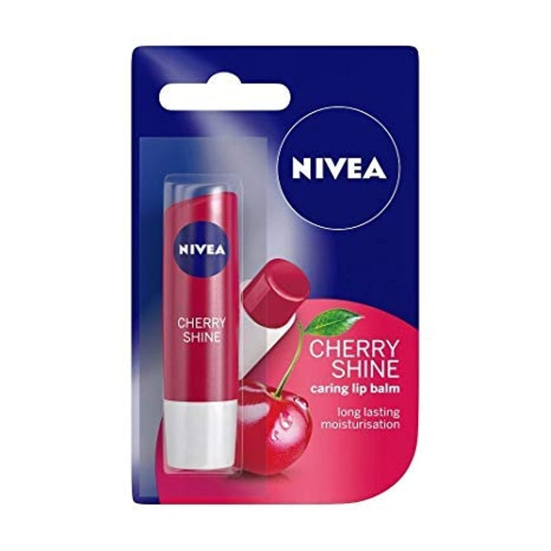 Nivea Cherry Shine Caring Lip Balm - Long Lasting Moisturisation - 4.8g - Image 1