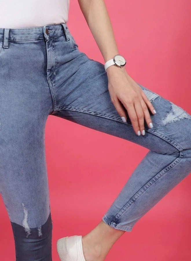 Freehand  Women Skinny Fit Solid Mid Rise Jeans  | Best Price UAE