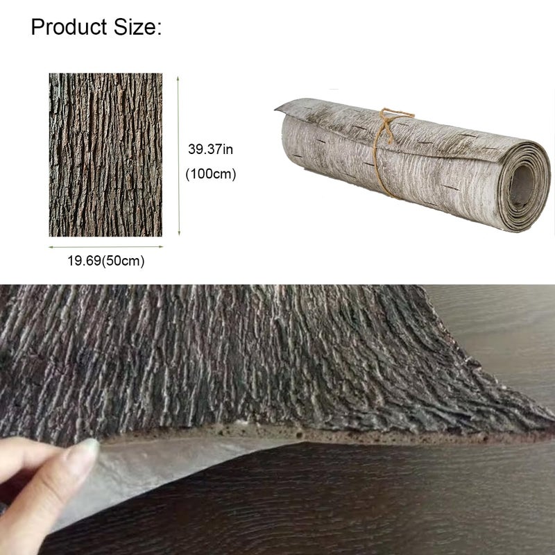 BOALORD Artificial Tree Bark, 19.69x39.37 Inch Fake Bark for Pillars Pipes Decor, Cuttable Simulation Tree Bark for Columns, Walls, Floors, Tree Decoration - Image 2