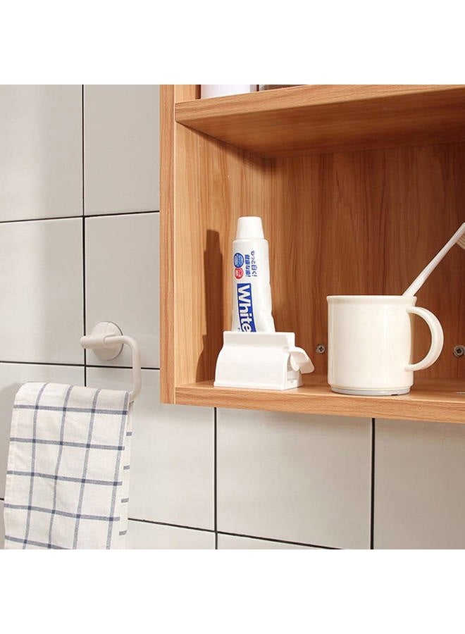 Miracle Toothpaste Roller Squeezer Set of 2 Rolling Tube Toothpaste Holder Stand Bathroom Organizer (White) (2Pack-White) - Image 4