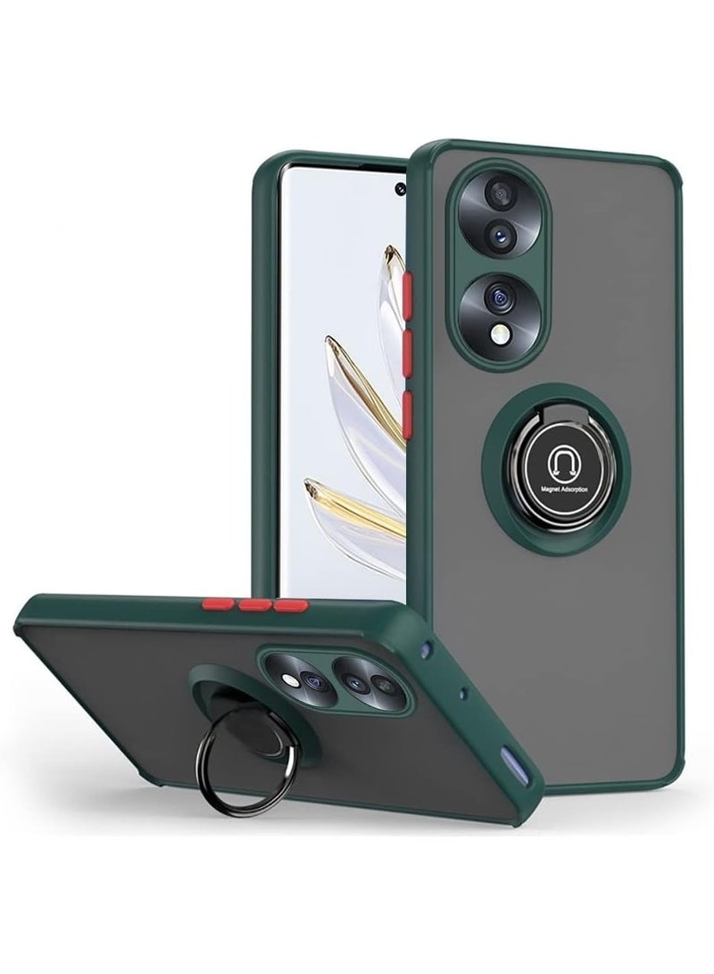 حافظة لأوبو رينو8 تي 5G / غطاء أوبو A1 برو مع حامل حلقة معدنية قبضة قاعدة سيارة مغناطيسية مضادة للصدمات خلفية صلبة غير لامعة لحافظة أوبو A1 برو / رينو 8 تي 5G 5G أخضر