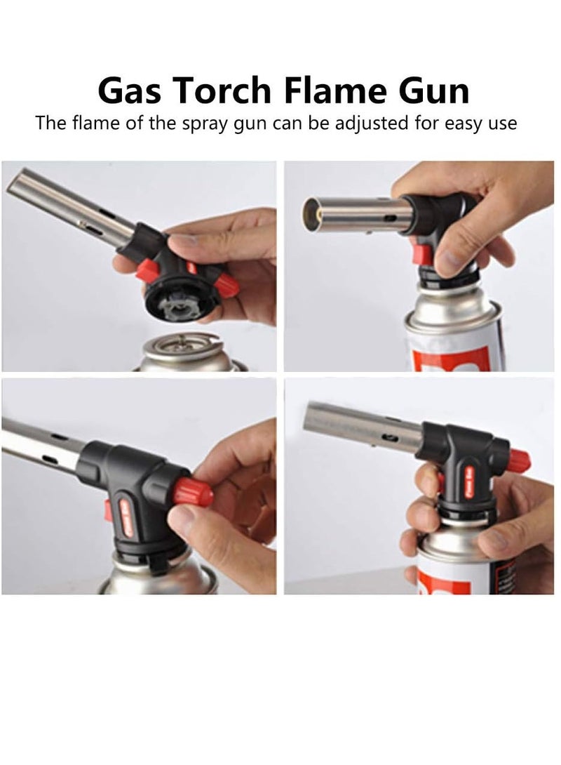 PAMEER Multi-Purpose Butane Propane Torch, Flame Gun, Kitchen Torch, Cooking Torch, Adjustable Flame, Mini Blow Lighter Gas burner, Culinary Torch for BBQ, Baking, Cooking - Image 2