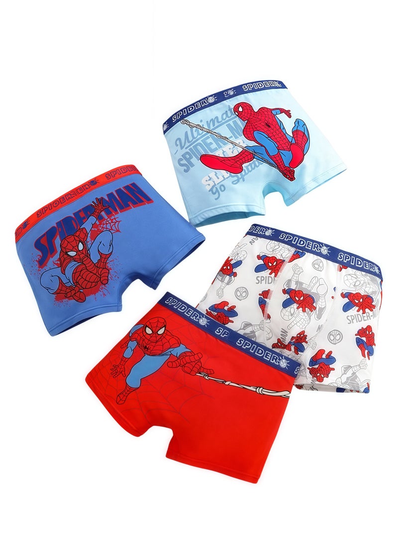 B.JOBSEN Boy Spider Man cartoon pure cotton children's student boxer underwear * 4 pieces - Image 1