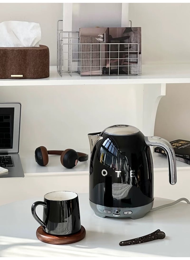 OTE 800ml Retro Electric Kettle, Medical Grade SUS316 Stainless Steel Inner Liner, Double-Layer Anti-Scald, Ergonomic Handle & Bionic Seagull Spout Black - Image 3