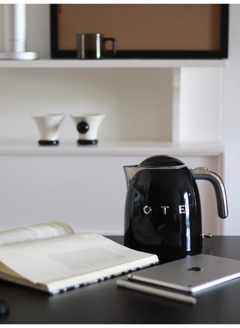 OTE 800ml Retro Electric Kettle, Medical Grade SUS316 Stainless Steel Inner Liner, Double-Layer Anti-Scald, Ergonomic Handle & Bionic Seagull Spout Black - Image 2