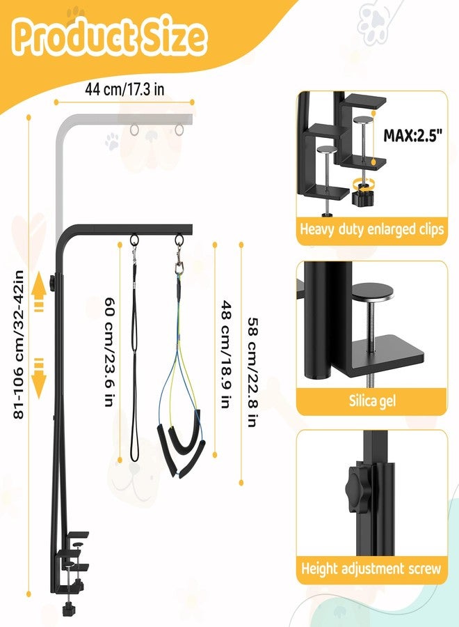 OFIDELITY 42" H Adjustable Height Dog Grooming Arm with double Clamp, Dogs Grooming Table Arm with Loop Noose and No Sit Haunch Holder, Perfect dog restraint for Small & Medium Dogs，Arm for Grooming Tables - Image 4